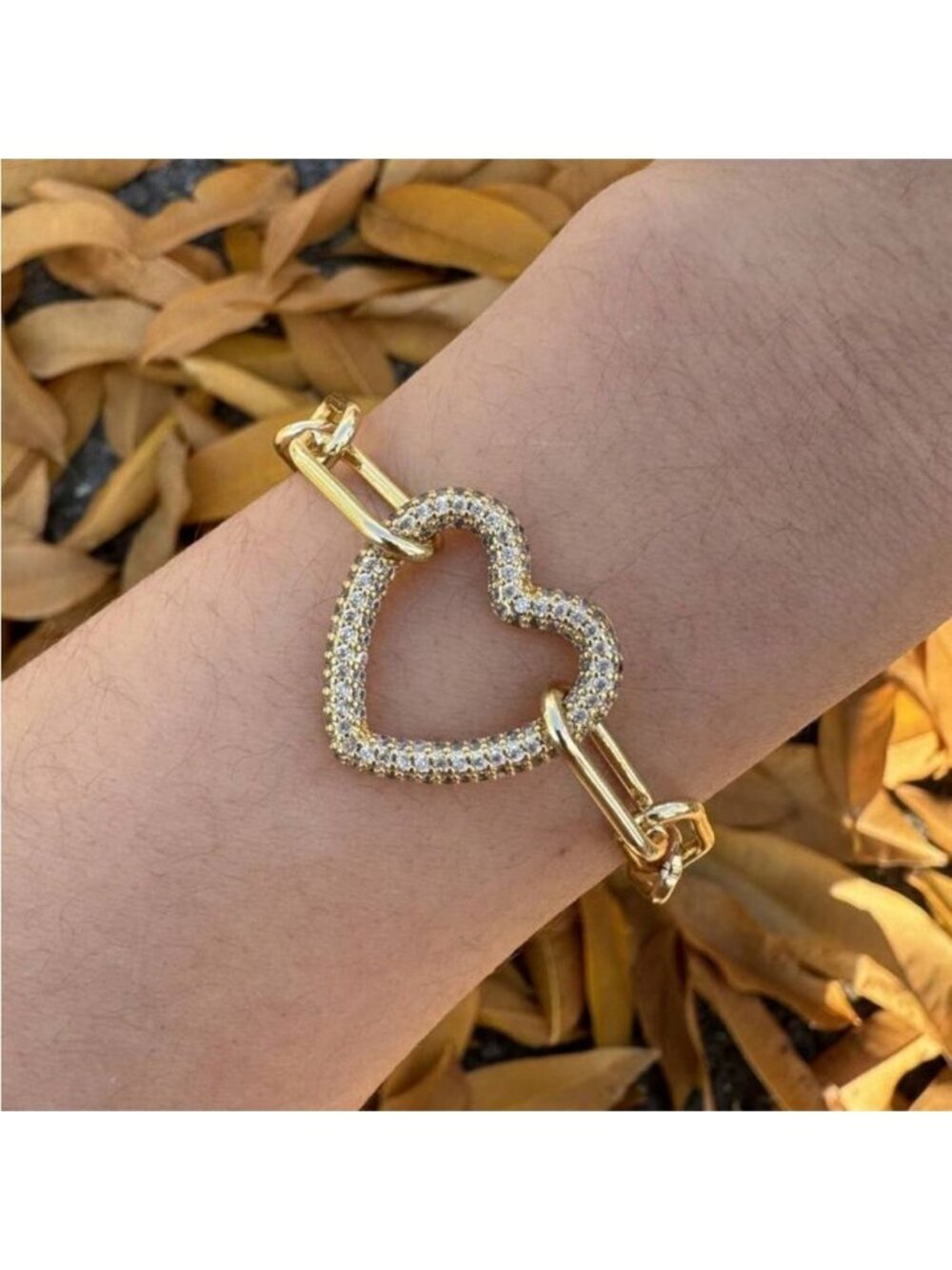 Gold Heart Bracelet Q57